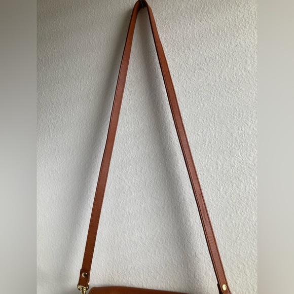 Classic Caramel Leather Crossbody Bag by Hunt Club - Picture 5 of 13